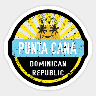 Punta Cana Dominican Republic Beach Vacation Vintage Retro Distressed Sticker